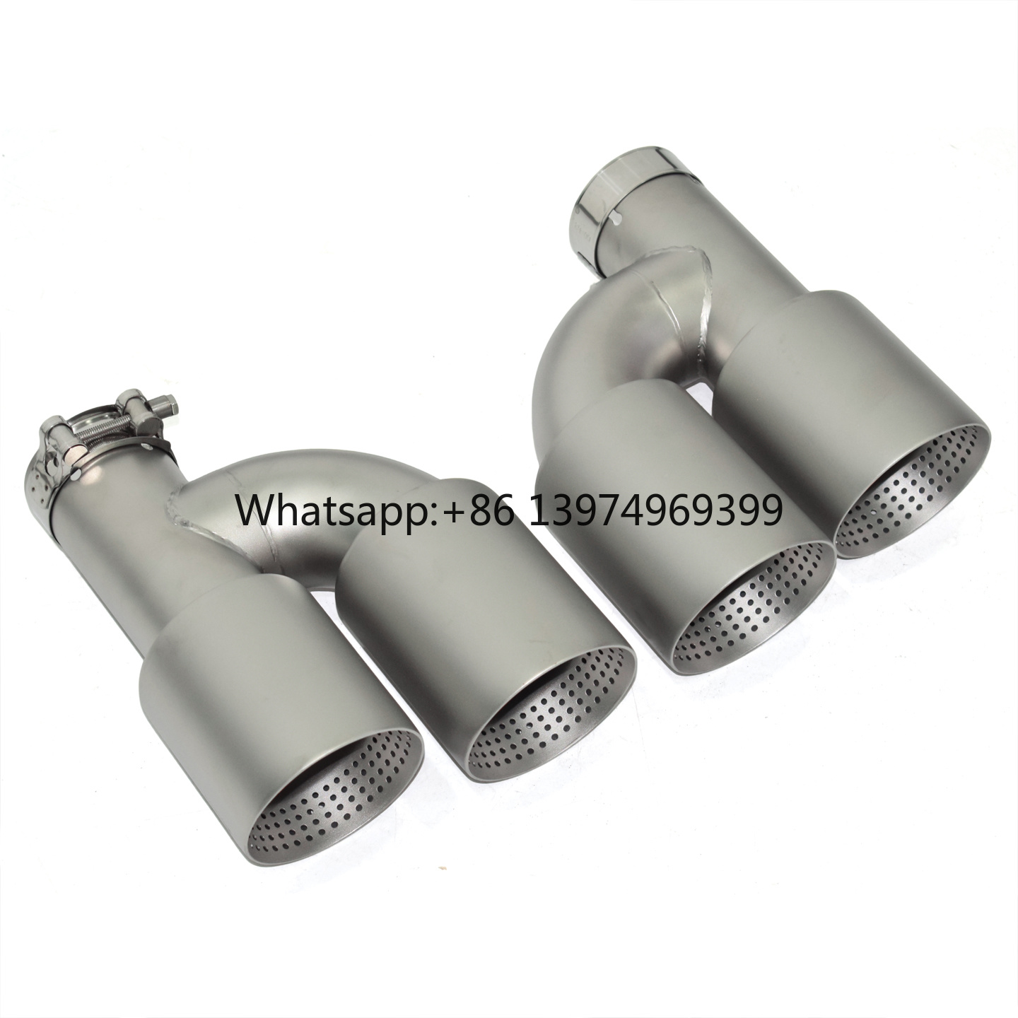 Exhaust Muffler Stainless Steel Universal - Universal Matte Silver Stainless Steel Exhaust