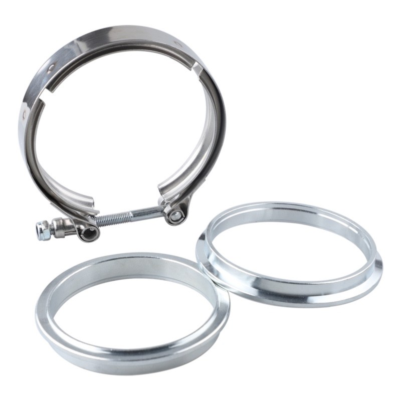Exhaust V Band Clamp Flange Kit Stainless - Stainless Steel Quick Release V Band