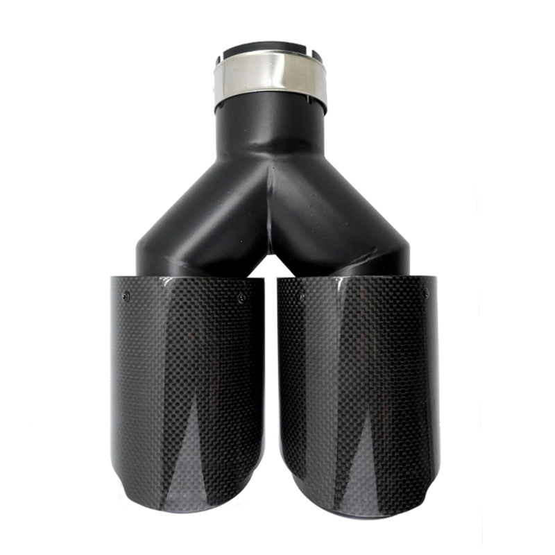 Exhaust Tips Dual Outlet Carbon Fiber 63Mm - Y-Type Dual Exhaust Tips 63mm Inlet