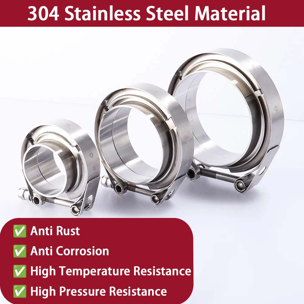 Universal 304 Stainless Steel  - Exhaust V Band Clamp Flange Kit Stainless ulasan dan harga