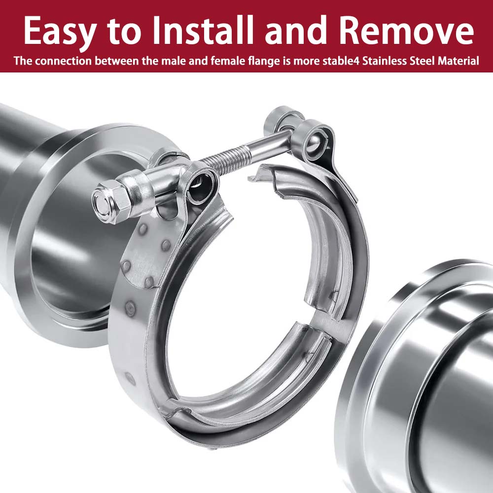 Universal 304 Stainless Steel  - Exhaust V Band Clamp Flange Kit Stainless ulasan dan harga