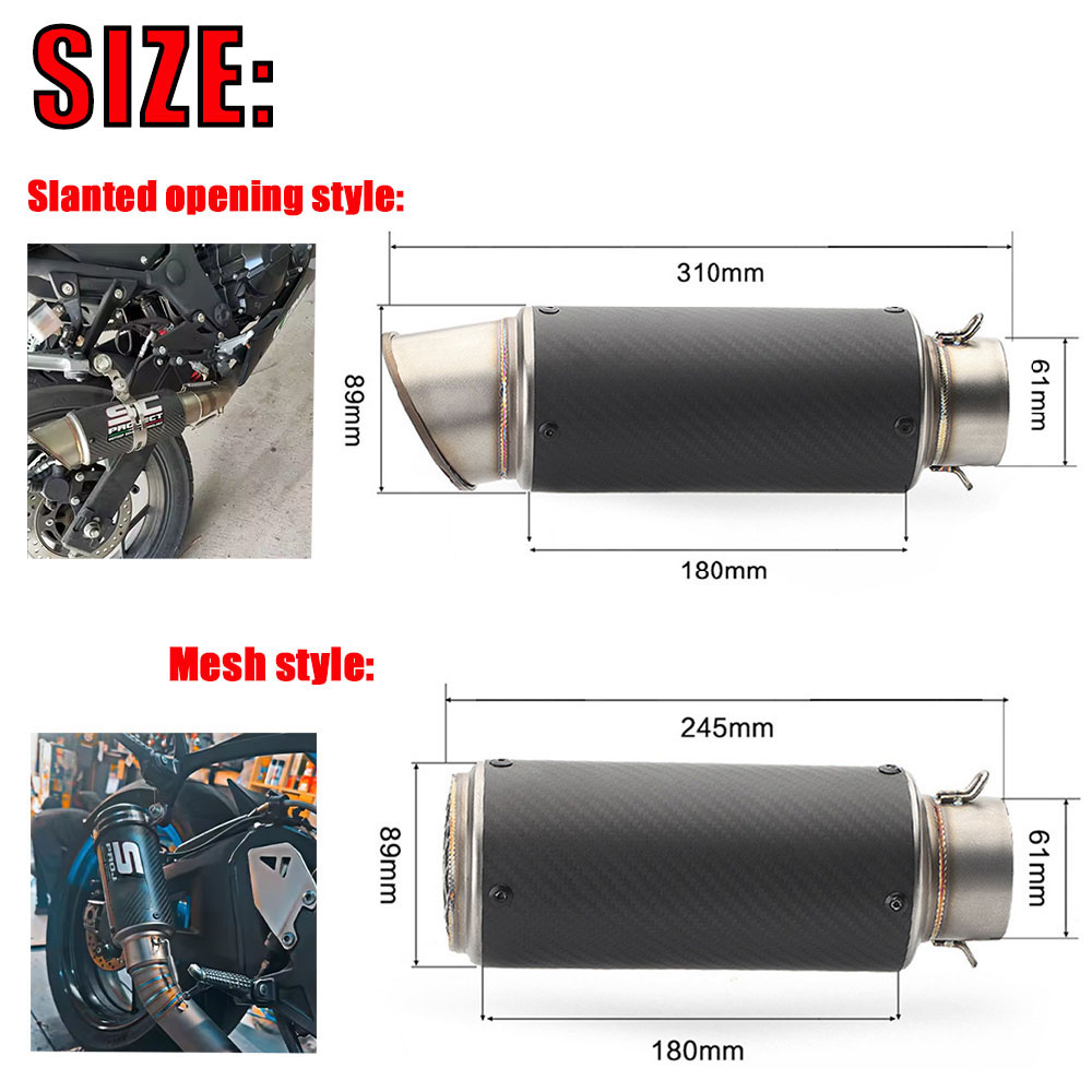 Universal 51mm/60mm modified S - Exhaust Muffler Stainless Steel Universal ulasan dan harga