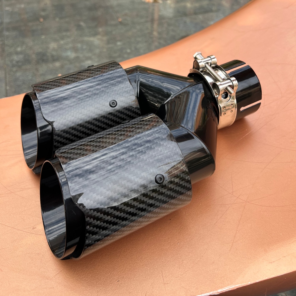 2.5 Inch Inlet Dual 3.5 Inch O - Exhaust Tips Dual Outlet Carbon Fiber 63Mm ulasan dan harga