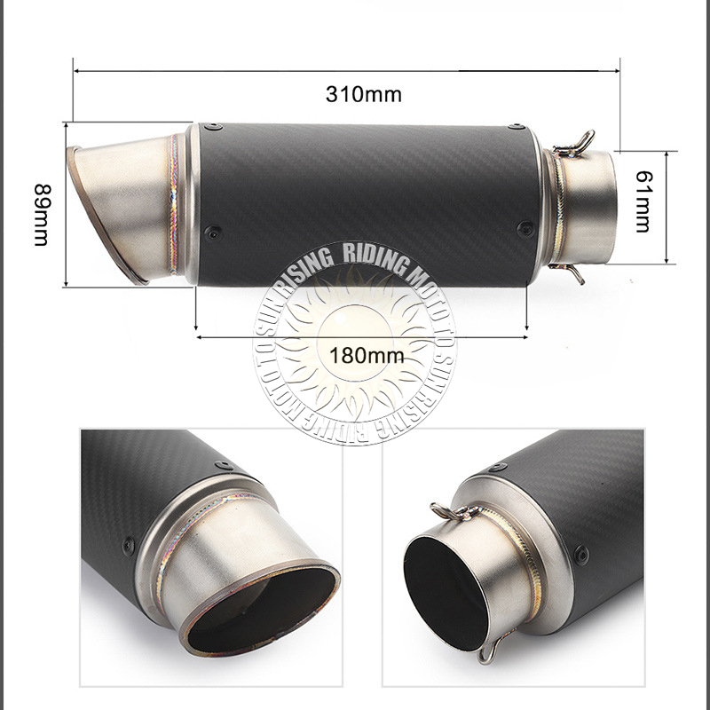 51mm/60mm motorcycle universal - Exhaust Muffler Stainless Steel Universal ulasan dan harga
