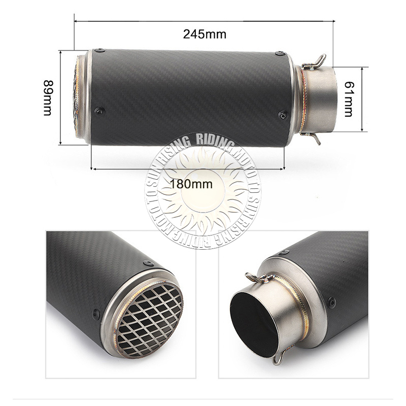 51mm/60mm motorcycle universal - Exhaust Muffler Stainless Steel Universal ulasan dan harga