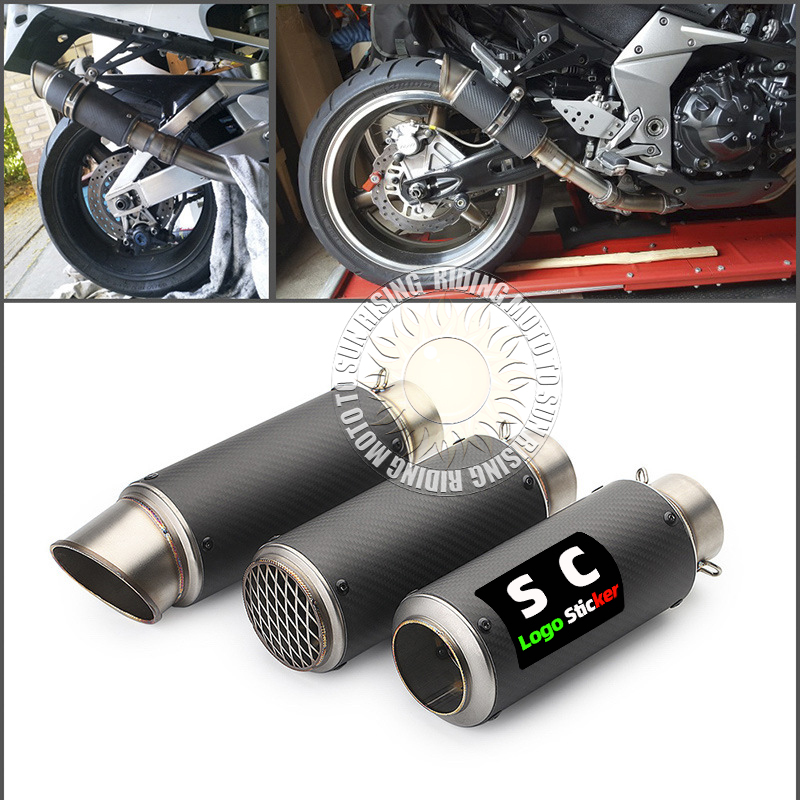 51mm/60mm motorcycle universal - Exhaust Muffler Stainless Steel Universal ulasan dan harga
