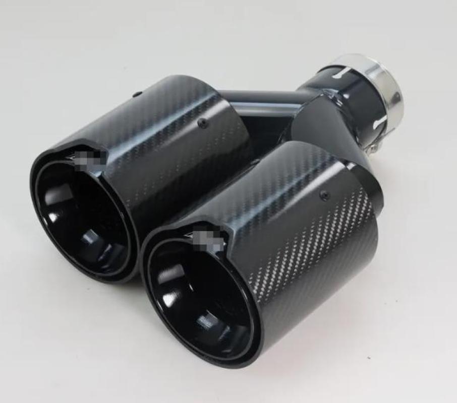 63mm Inlet 101mm Outlet Univer - Exhaust Tips Dual Outlet Carbon Fiber 63Mm ulasan dan harga