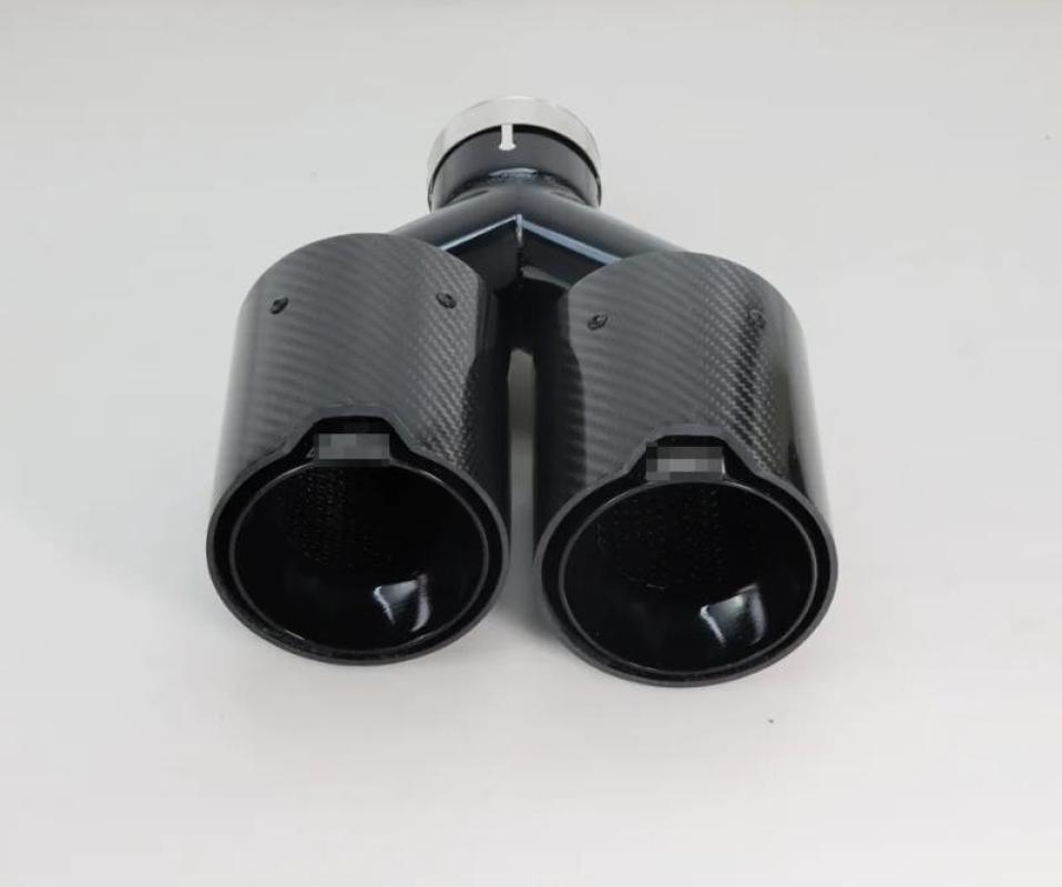 63mm Inlet 101mm Outlet Univer - Exhaust Tips Dual Outlet Carbon Fiber 63Mm ulasan dan harga
