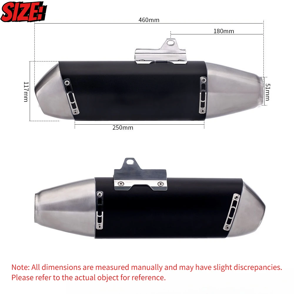 51mm Universal Motorcycle Exha - Exhaust Muffler Stainless Steel Universal ulasan dan harga