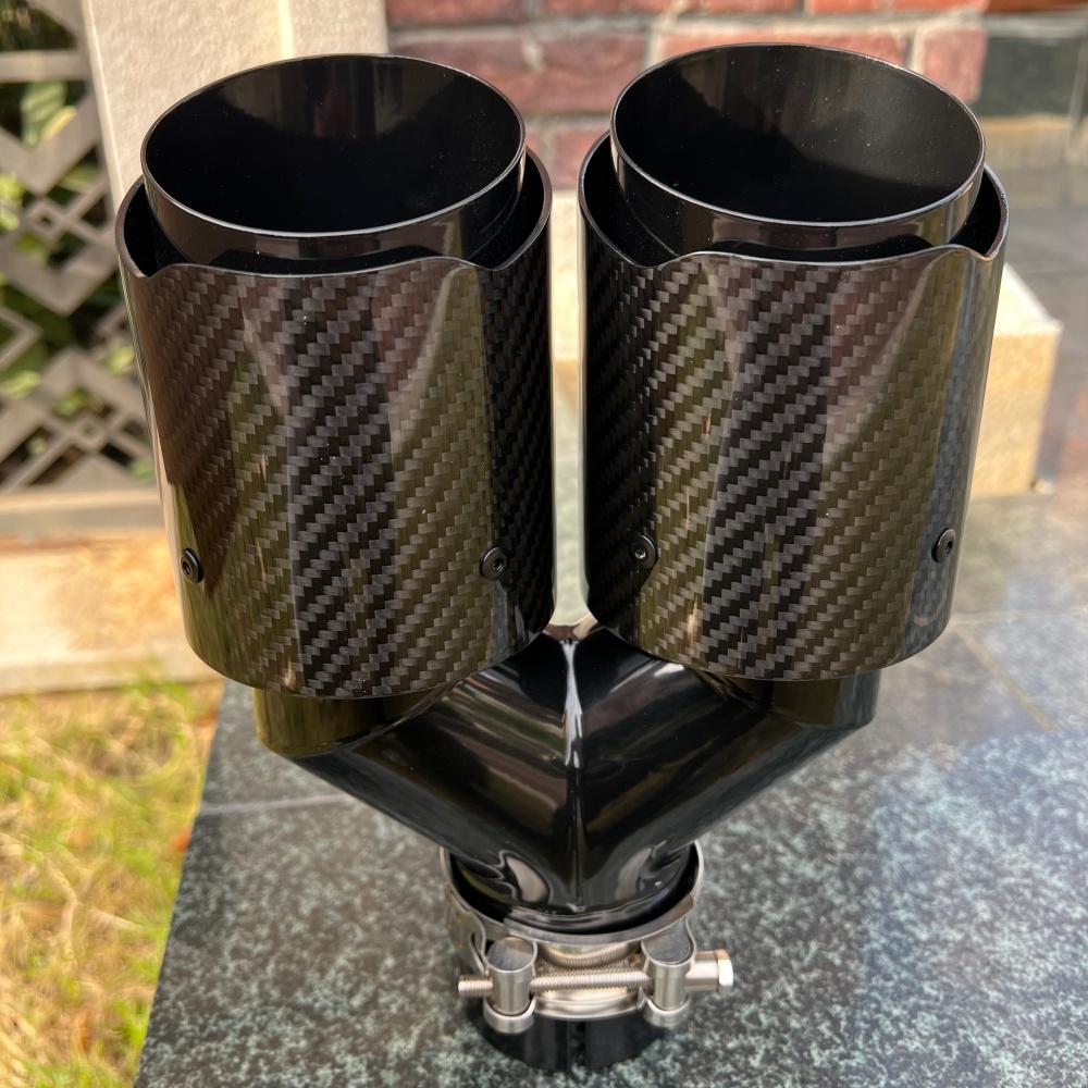 Carbon Fiber Exhaust Tip Y Sty - Exhaust Tips Dual Outlet Carbon Fiber 63Mm ulasan dan harga