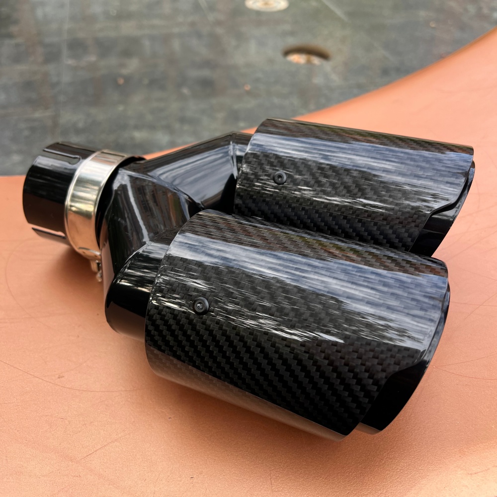 Carbon Fiber Exhaust Tip Y Sty - Exhaust Tips Dual Outlet Carbon Fiber 63Mm ulasan dan harga