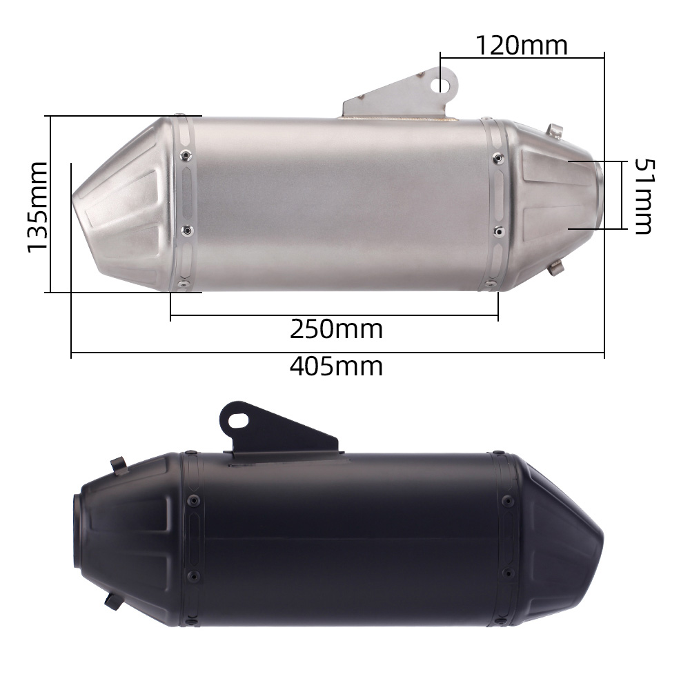 51mm Motorcycle FMF Exhaust Mu - Exhaust Muffler Stainless Steel Universal ulasan dan harga