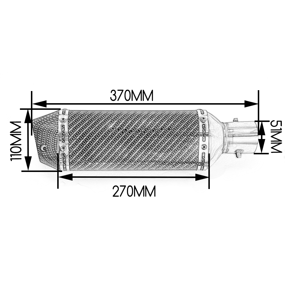 For 38-51MM Universal ATV BMW  - Exhaust Muffler Stainless Steel Universal ulasan dan harga