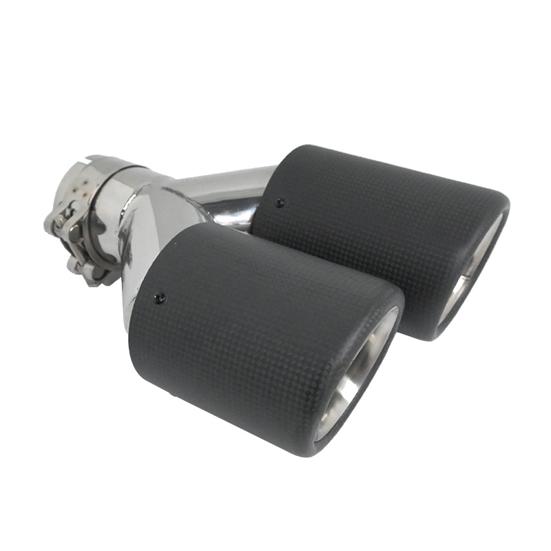Car Exhaust System Y Type Tail - Exhaust Tips Dual Outlet Carbon Fiber 63Mm ulasan dan harga
