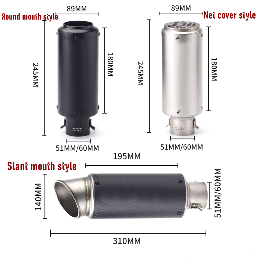 Universal 51mm 60mm Motorcycle - Exhaust Muffler Stainless Steel Universal ulasan dan harga