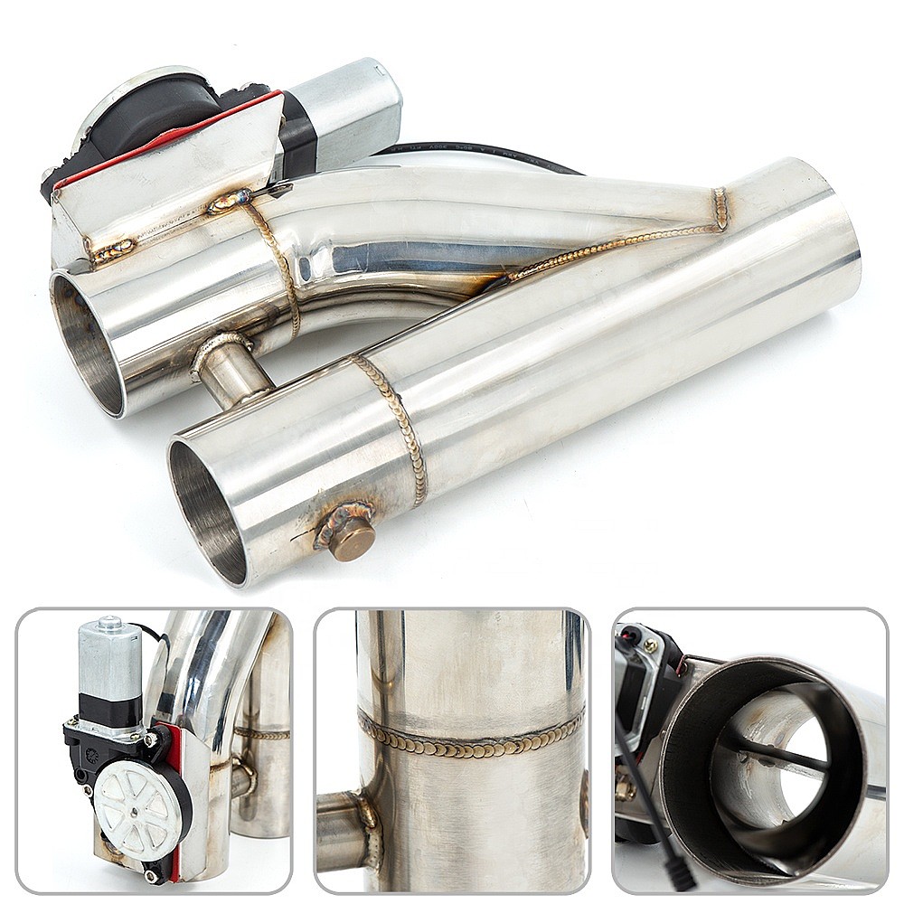 Universal 2 2.25 2.5 3 Inch St - Dual Exhaust Cutout Valve Y Pipe Stainless ulasan dan harga
