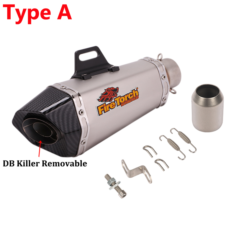 Universal 51mm Motorcycle Exha - Exhaust Muffler Stainless Steel Universal ulasan dan harga