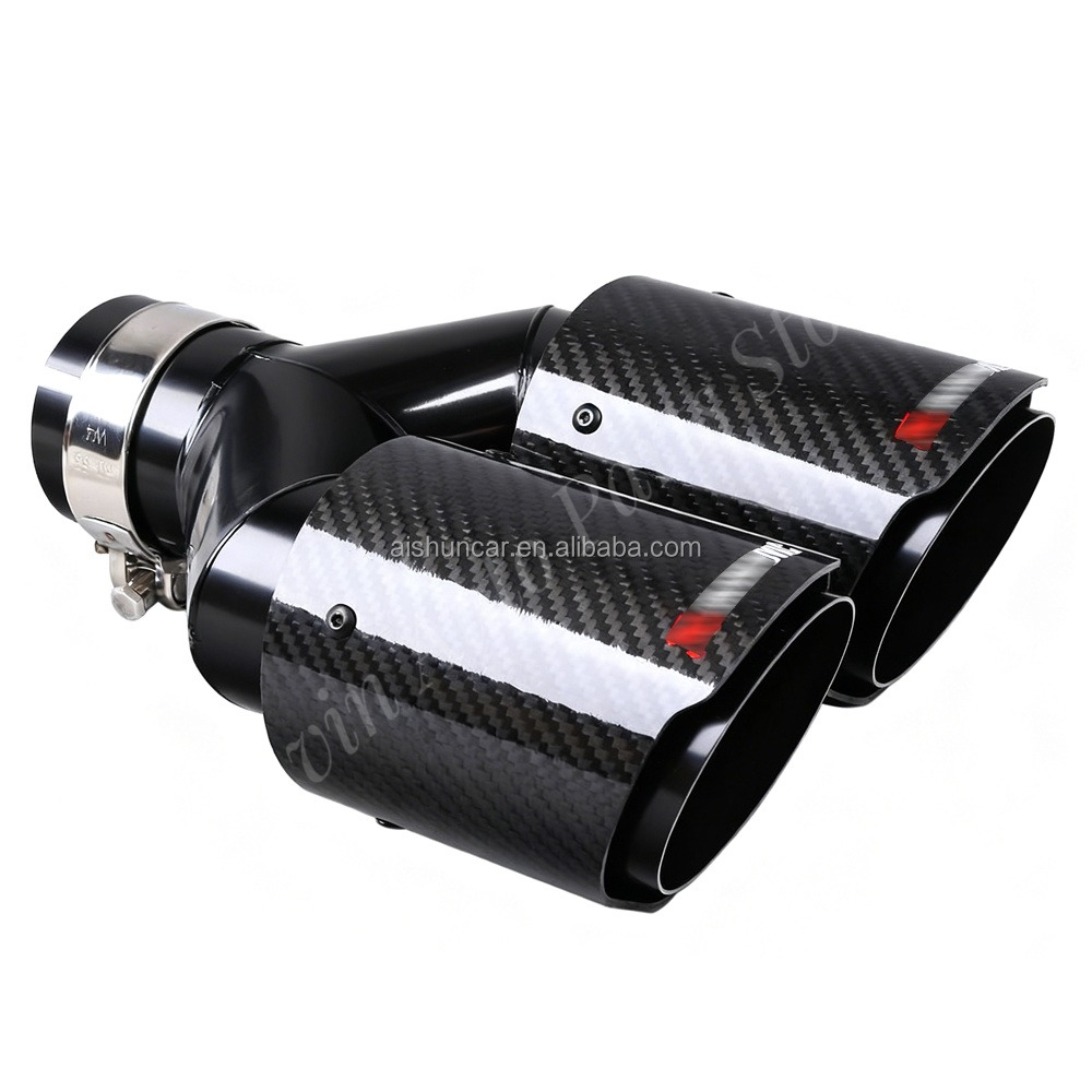 Universal Dual Exhaust Tip Y-P - Exhaust Tips Dual Outlet Carbon Fiber 63Mm ulasan dan harga