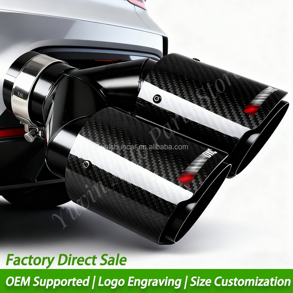 Universal Dual Exhaust Tip Y-P - Exhaust Tips Dual Outlet Carbon Fiber 63Mm ulasan dan harga
