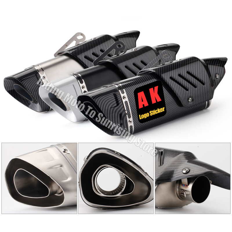 51MM Universal AK Motorcycle E - Exhaust Muffler Stainless Steel Universal ulasan dan harga