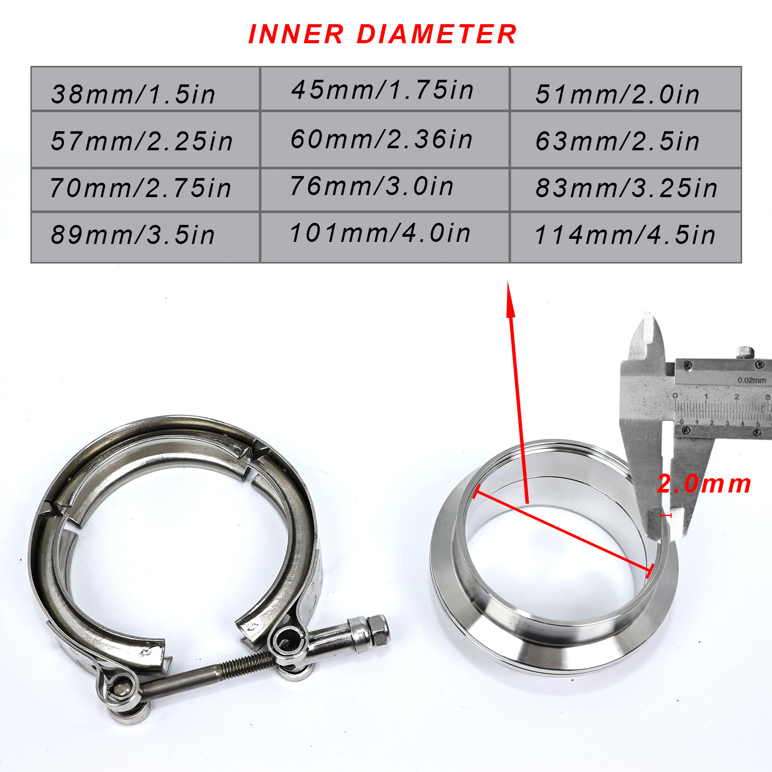 Universal 304 Stainless Steel  - Exhaust V Band Clamp Flange Kit Stainless ulasan dan harga