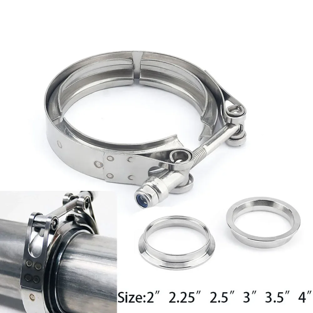 Universal Male Female Flange V - Exhaust V Band Clamp Flange Kit Stainless ulasan dan harga