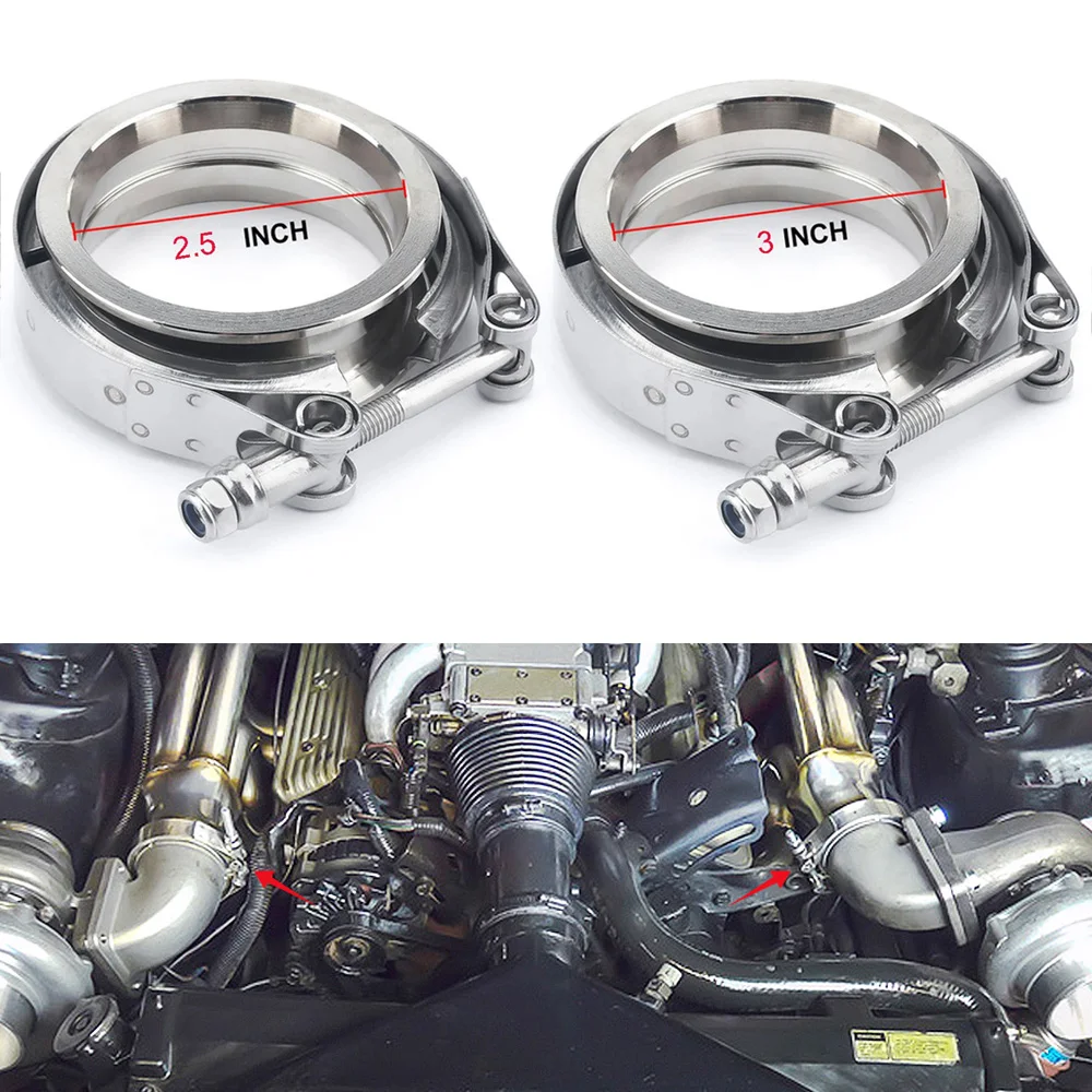 Universal Male Female Flange V - Exhaust V Band Clamp Flange Kit Stainless ulasan dan harga